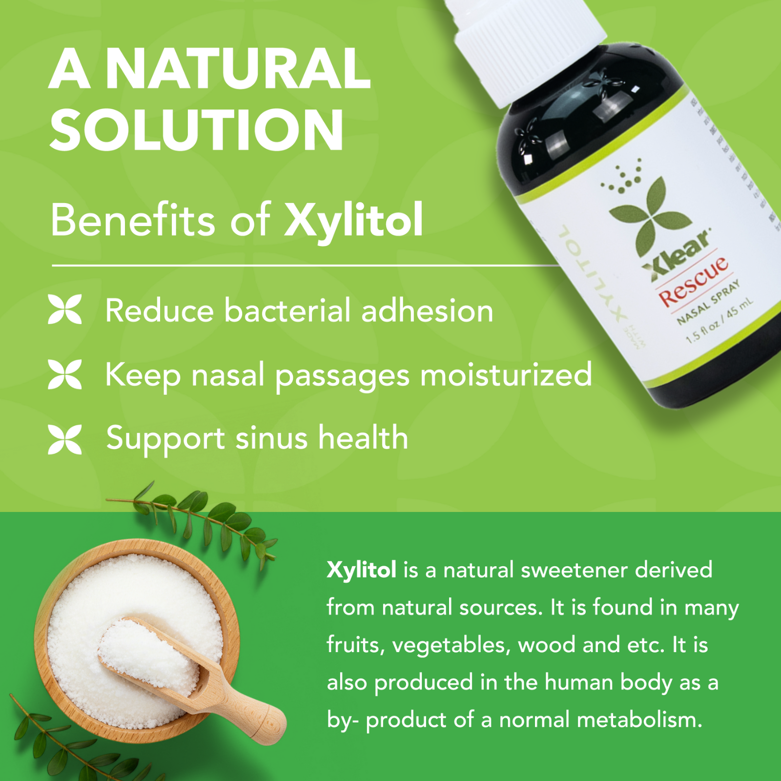 Rescue Natural Saline Nasal Spray with Essential Oils 45ml