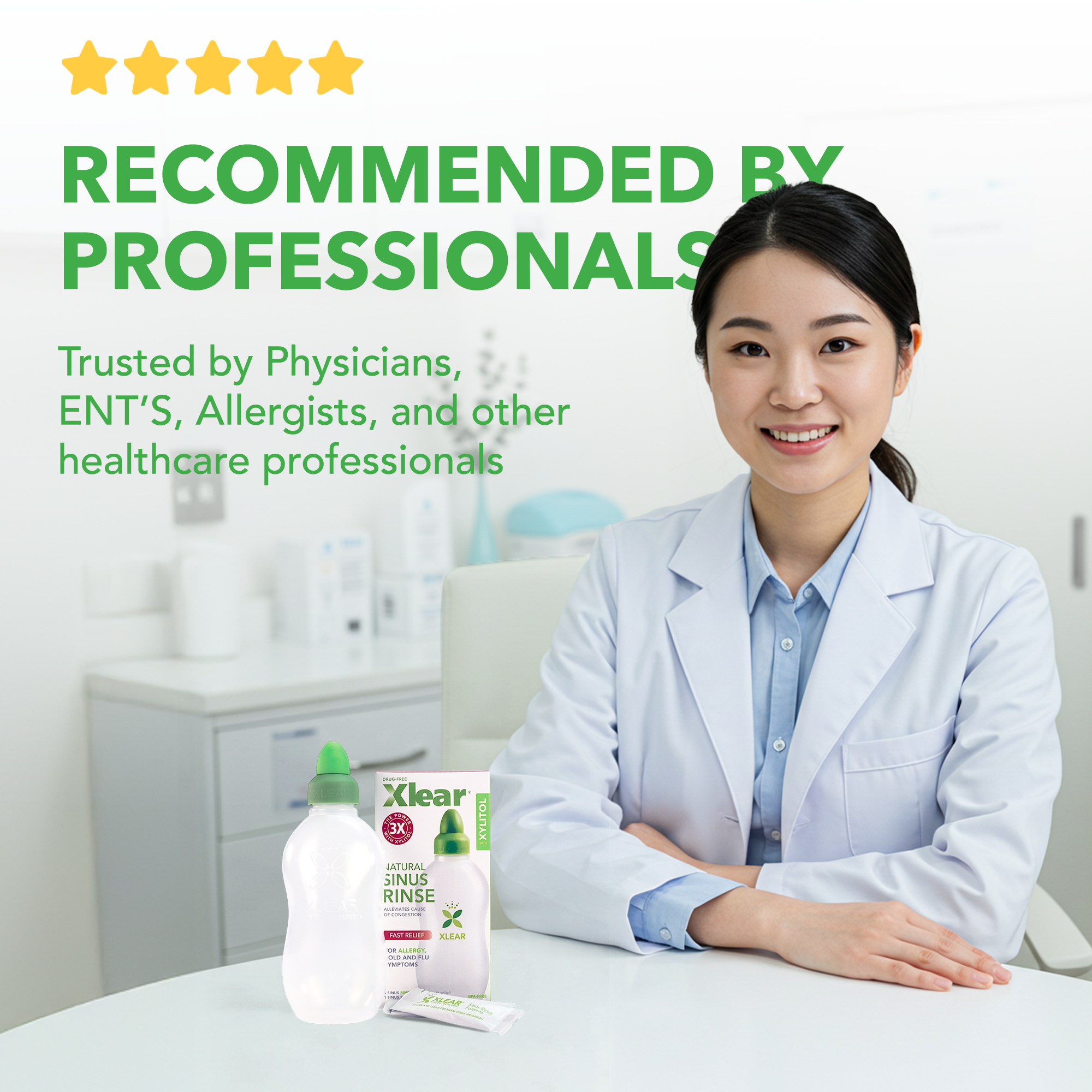 Natural Sinus Rinse with Xylitol and Saline Solution