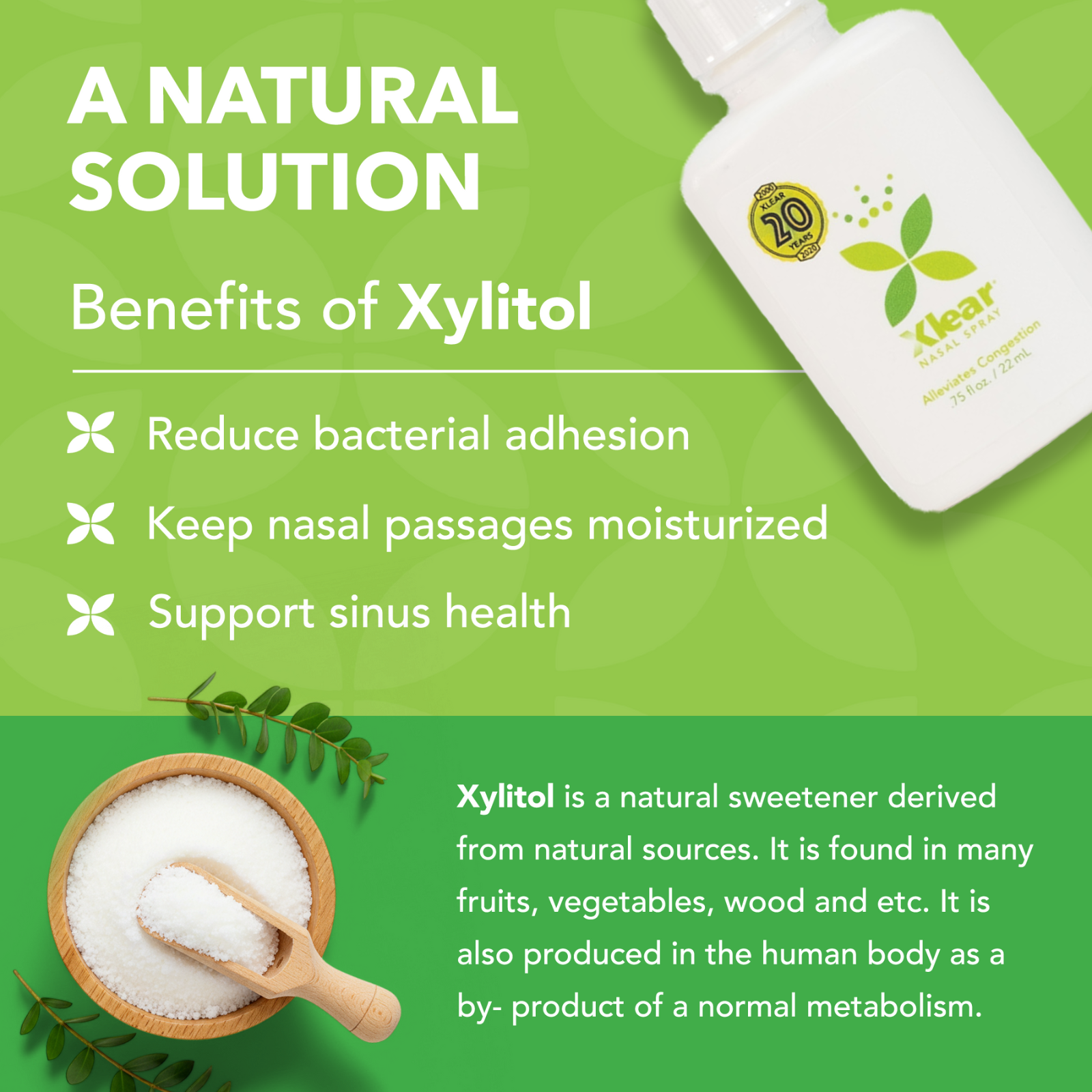 Natural Saline Sinus Nasal Spray with Xylitol 22ml